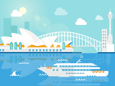 Sydney buildings city cityscape ferry sydney water
