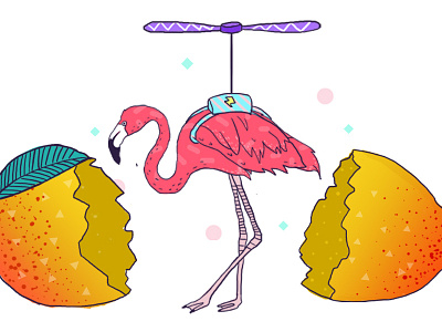 Pink Flamingo colorful flamingo handdrawn mango pink