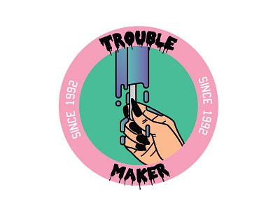 Trouble maker hand icecream maker nails sticker summer trouble