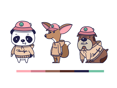 Meet the crew! crew cute dog fennec fox panda pink rap trap
