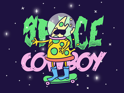 Space Cowboy vol.1 cosmos doodle mrpizza pizza skate skateboard space stars