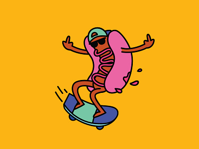 See you never cap food foodie hotdog nofucksgiven pink sk8 skate skateboard