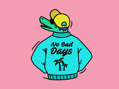 No Bad Days art bad cap chill cool crocodille days design jacket outfit pastel skate