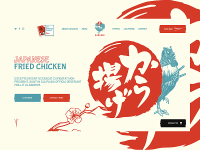 Karaage.com - Japanese Fried Chicken asia branding chicken creative design graphic graphic design japanese logo restaurant ui web website