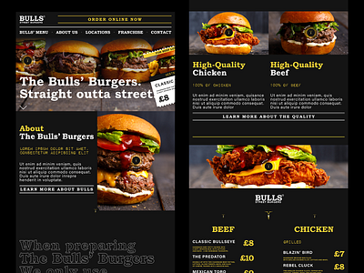 Bulls Burgers Website creative design designer graphic site ui web website www