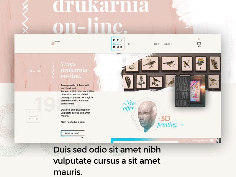 Printing House design graphic mainpage printing house ui ux vintage web