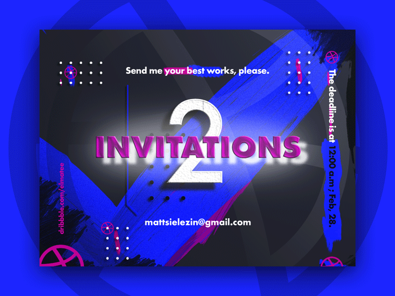 Two invitations. design dribbble illustration invitate shot invitations typography ui ux web