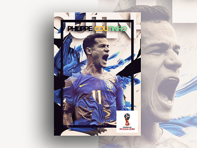 Philippe Coutinho artwork brazil coutinho design freelancer graphic illustration philippe poster russia 2018 world cup