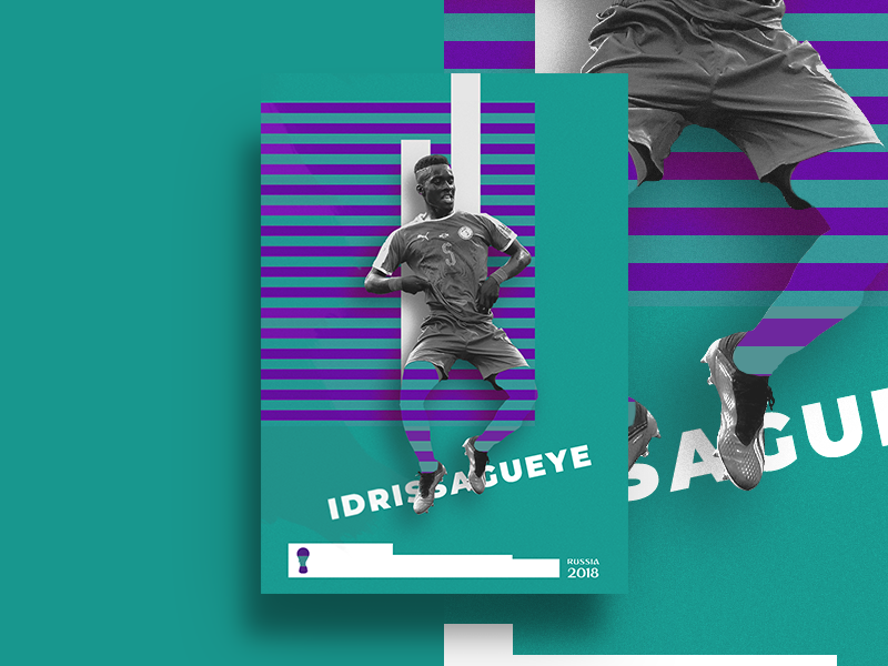 Idrissa Gueye artwork design graphic gueye idrissa illustration poster russia 2018 senegal world cup