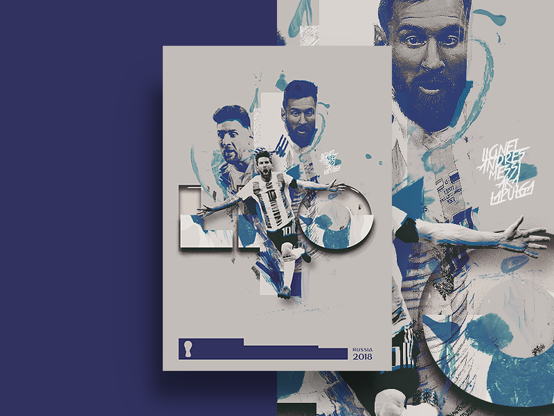 Lionel Messi. argentina artwork design graphic illustration lionel messi poster russia 2018 world cup
