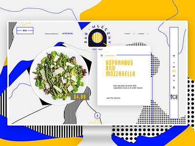 Restaurant - BarMleczny - Website Concept design experience food graphic interface pattern site ui user interface ux web website