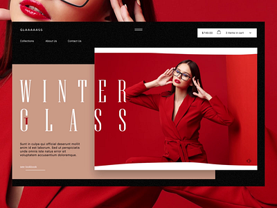 Winter G(C)lass; Concept. after effects animation creative design ecpmmerce fashion glass graphic motion site typography ui ux website