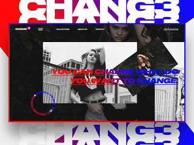 Chang3. concept creative design fshn girl graphic landing site ui ux wear