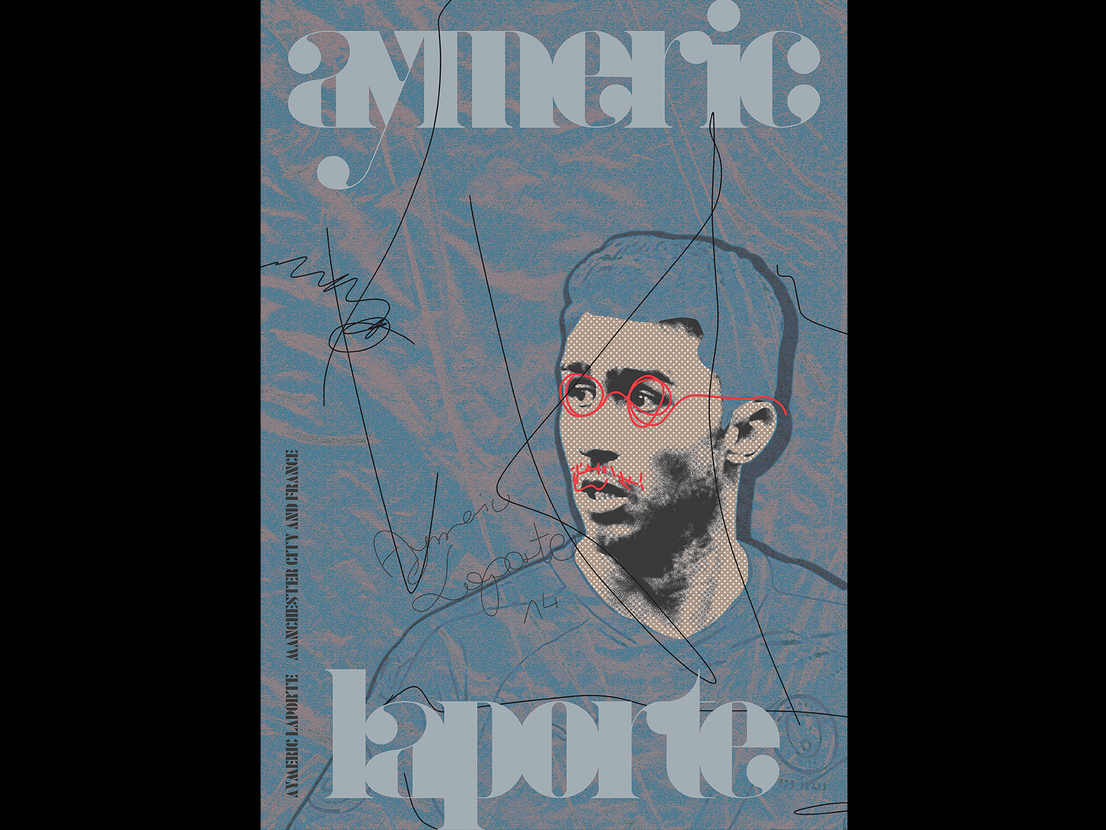 Aymeric Laporte. artwork aymeric laporte city creative design football graphic illustration manchester poster ui ux website