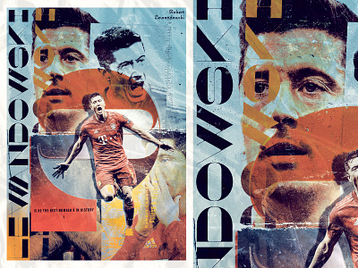 Robert Lewandowski Poster artwork bayern creative design football graphic illustration player poster site typography ui ux website