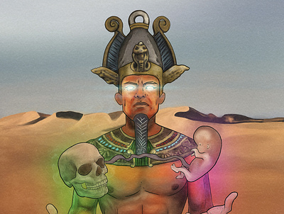 King Osiris design egypt illustration osiris portrait poster