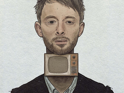 TVNeck design illustration portrait poster radiohead thom yorke