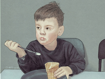 Мальчик с Мороженым - Boy With Ice cream design ice cream illustration portrait poster