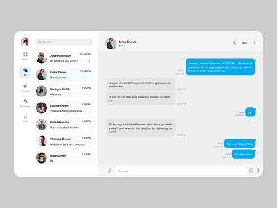 Direct Messaging UI 013 app blue challenge chat chats clean daily dailyui dailyui013 design desktop direct direct messaging message messaging simple ui web