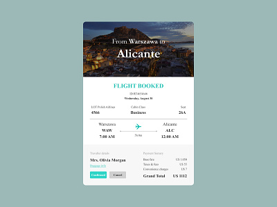 Email Receipt airline booked card challenge confirm daily dailyui dailyui017 dailyuichallenge design email email receipt flight mobile receipt typography ui web