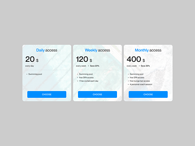 Pricing 030 challenge component component ui daily dailyui dailyui030 dailyuichallenge design pool pricing pricing table subscription swimming pool swimming resort ui