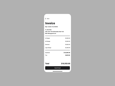 Invoice 046 app challenge daily dailyui dailyui046 dailyuichallenge design invoice invoice app invoice design ios payment product design ui user interface