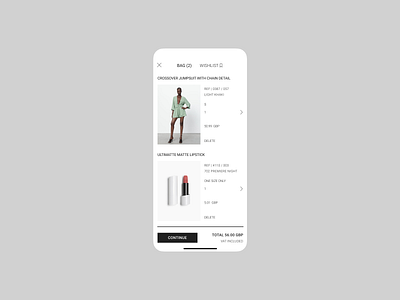 Shopping Cart 058 app branding cart challenge daily dailyui dailyui058 dailyuichallenge design ecommerce mobile order shopping shopping cart ui wishlist