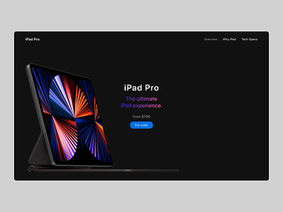 Pre-Order 075 app apple branding challenge daily dailyui dailyui075 dailyuichallenge design desktop ecoomerce ipad ipad pro pre order preorder preview product teaser ui