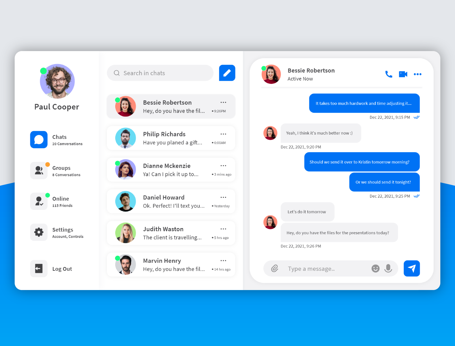 Daily UI Challenge Day 13 - Direct Messaging App UI Design by Habeshian ...