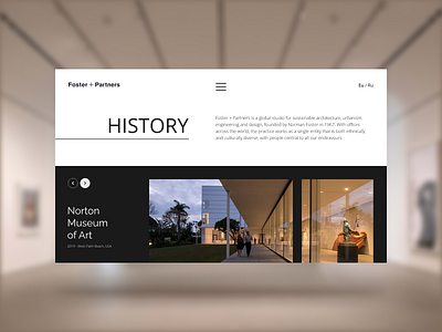 Foster + Partners architecture design museum ui web webdesign
