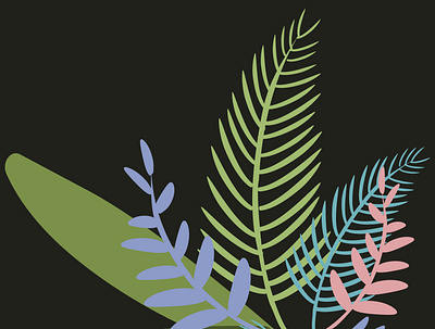 Tropical leaves graphic design illustration
