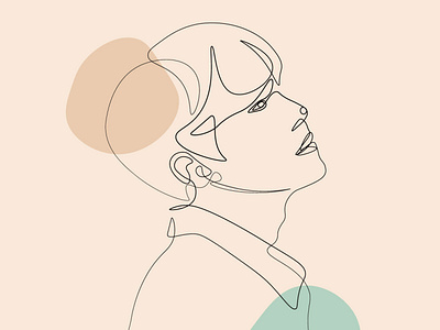 Hoseok's profile in line art