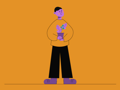 Flat illustration of Flower Lover - Nick