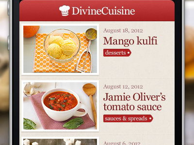 Divine Cuisine, cooking recipe app