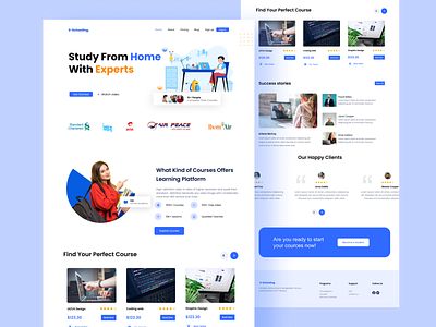 E-Schooling branding educational figma graphic design landing page ui ux webpage website