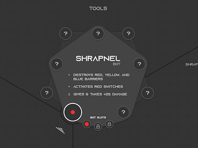 Bugg - Tools Selection Menu dark mode dark ui fui game lock menu progressbar robot sci fi tools ui ux