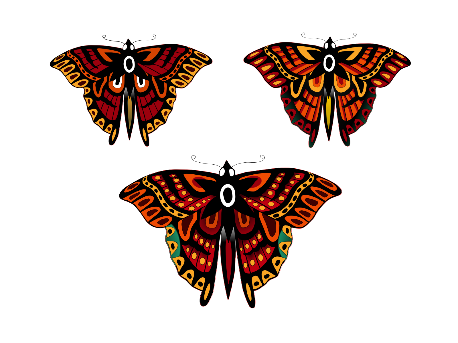 Butterfly Old School Drawing Flash  Neo Traditional Butterfly Tattoo   Free Transparent PNG Clipart Images Download