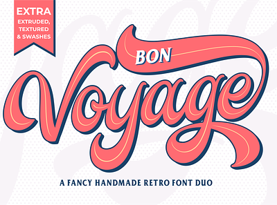 Retro Fonts - Bon Voyage! branding branding fonts casual elegant fonts handmade handmade fonts lettering lettering fonts logo logo fonts script script fonts typeface typography vintage vintage fonts