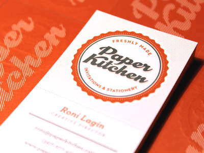 Paper Kitchen Business Card business card graphic design logo orange paper