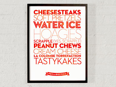 Philadelphia ~ Delicious City Prints food print typography