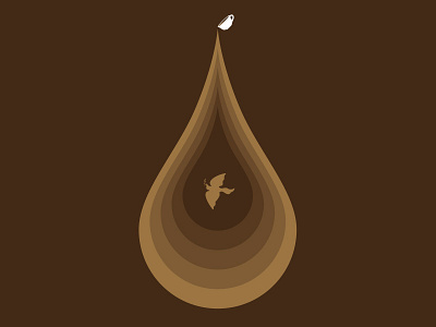 Drip brown coffee dove drip drop la colombe liquid shading tee tshirt