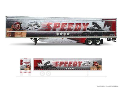 Speedy, Heritage Trailer Wrap fleet graphics heritage large format retro transportation vehicle graphics
