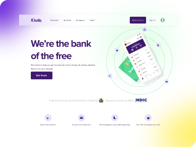 Kudda bank website redesign design ui ux