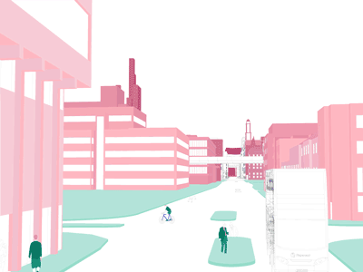 Infrastructure Space animation architecture cultural globalisation gif illustration manchester