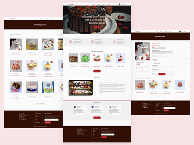 Desktop Screens for CakeVilla Website product design ui ux website design