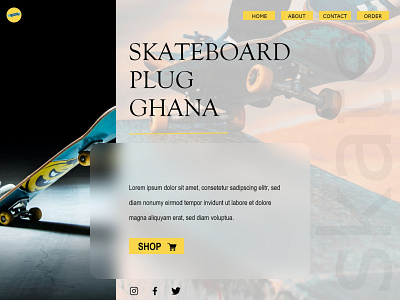 SKATEBOARD design glass morphism glassmorphism shop skate skateboard ui web web design webdesign