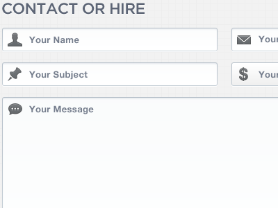 Contact or Hire clean input field