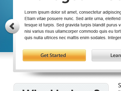 Get Started blue buttons goldish orangish gradients lorem ipsum myriad pro slider