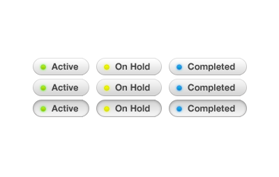 Active, On Hold, Completed buttons indicator lights