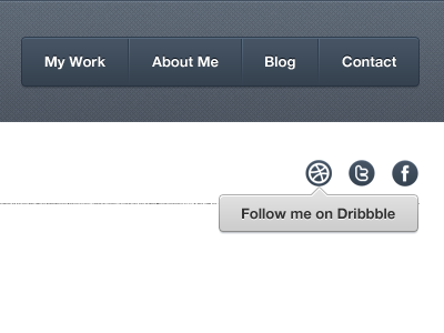 Follow me on Dribbble buttons helvetica neue icons menu tooltip ui ux